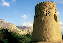 برج مراقبة في منطقة شمل، إمارة رأس الخيمة، الإمارات العربية المتحدة